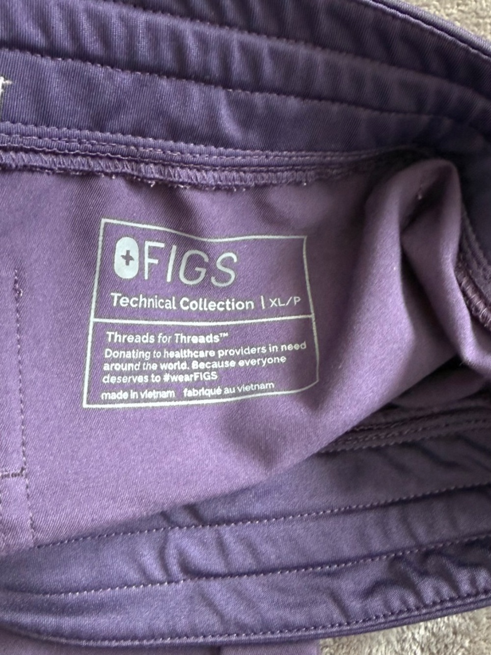 Figs Zamora Drawstring Petite Jogger Scrub Pants Purple size XL/P PO:2200 - Picture 3 of 4